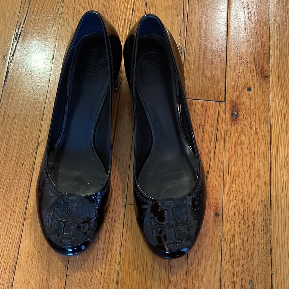 Tory Burch Patent Amy Pump with Patent Logo